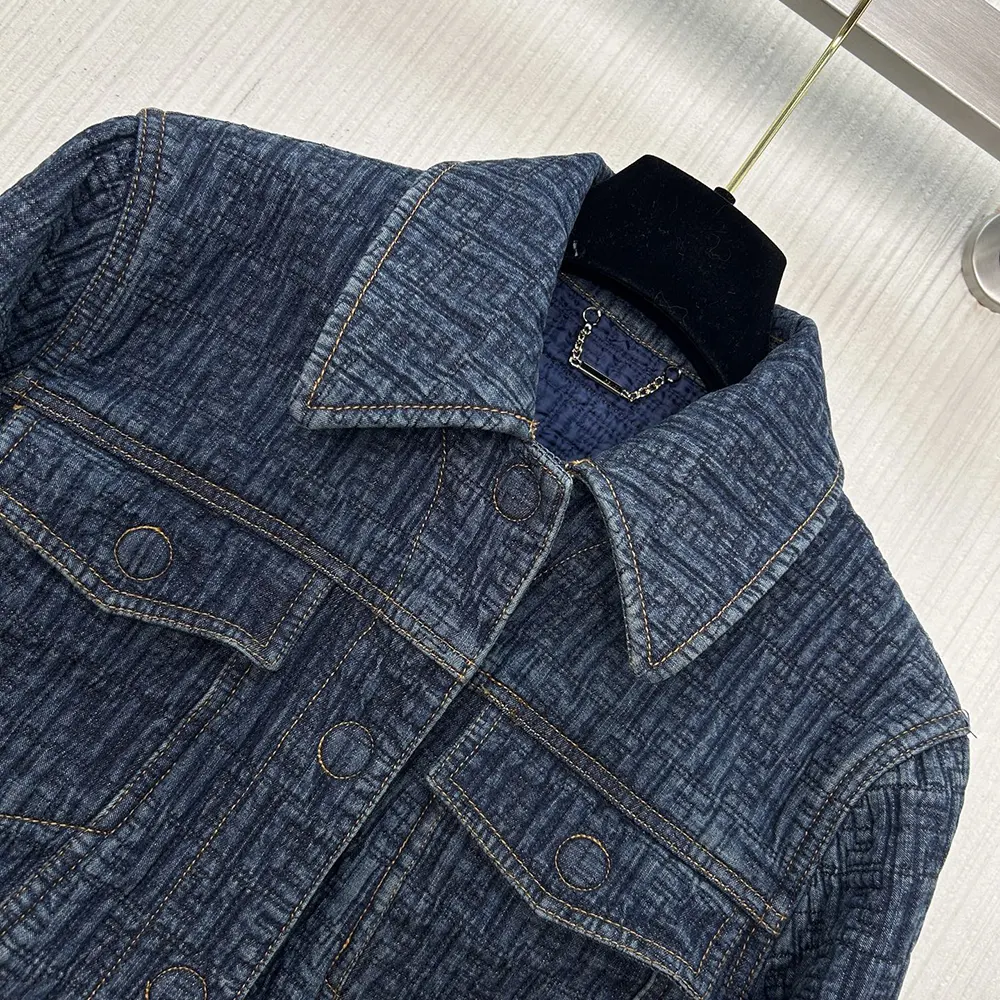 Fendi Women Dark Blue FF Denim Jacket - image 4