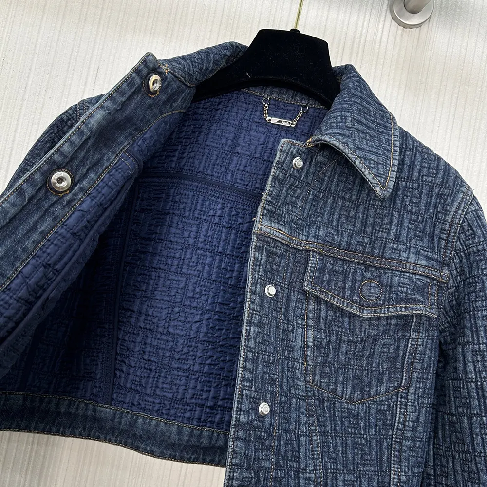 Fendi Women Dark Blue FF Denim Jacket - image 5