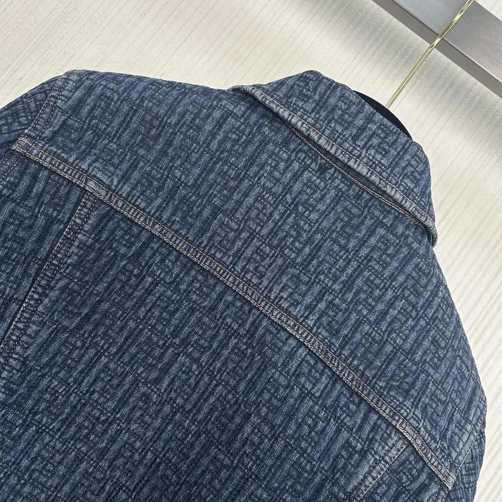 Fendi Women Dark Blue FF Denim Jacket - image 7