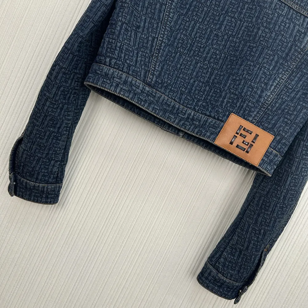 Fendi Women Dark Blue FF Denim Jacket - image 8
