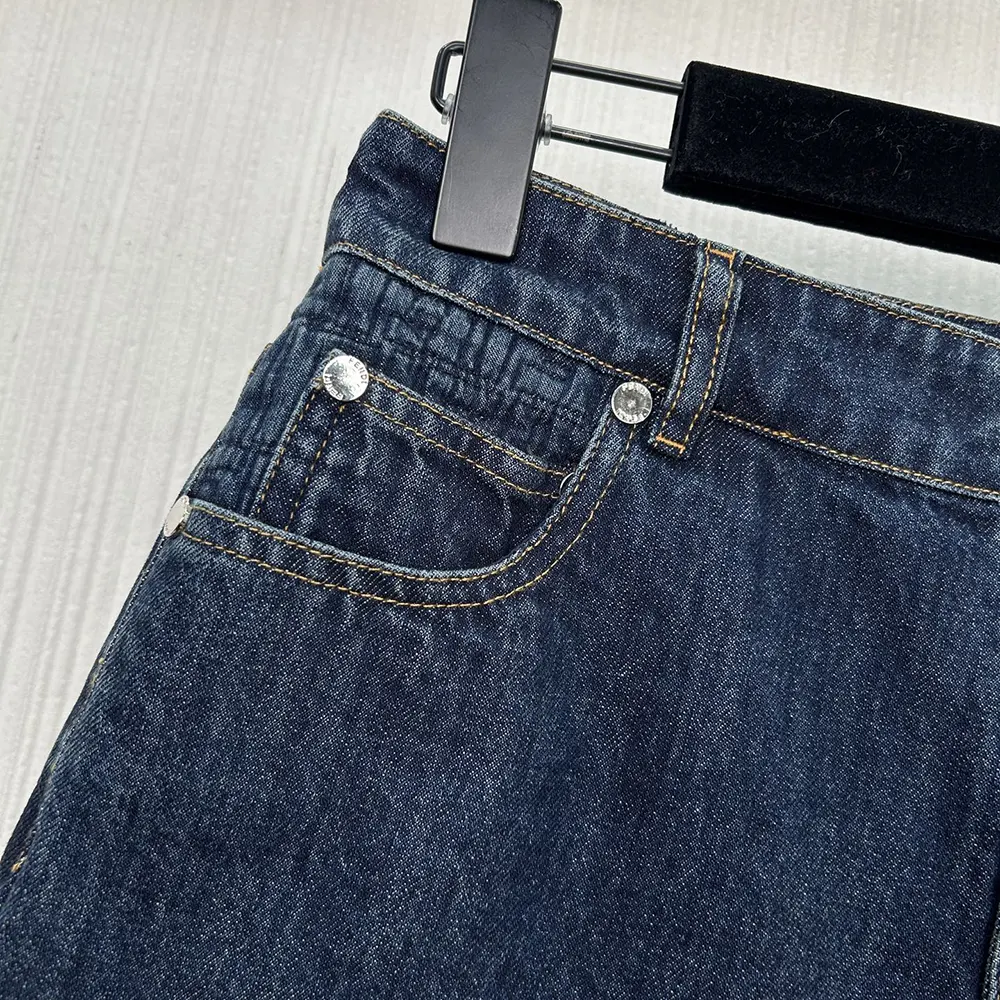 Fendi Women Long Jeans Dark Blue Denim Pants - image 6