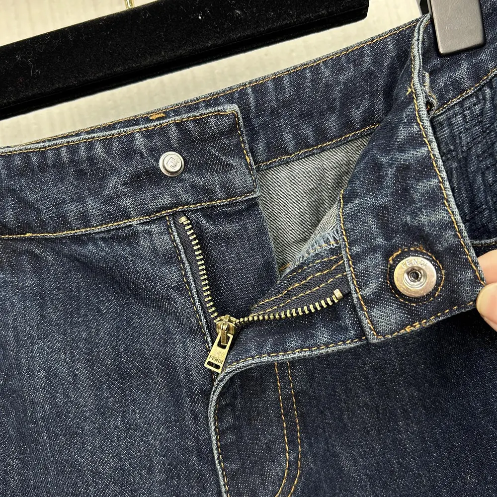 Fendi Women Long Jeans Dark Blue Denim Pants - image 7