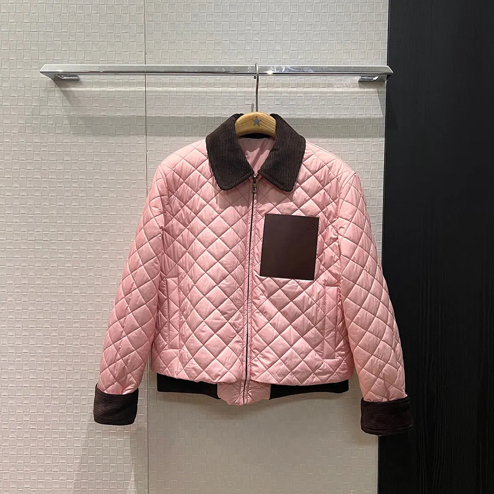 Close-up on zipper and fabric texture of Loewe Women Short Jacket