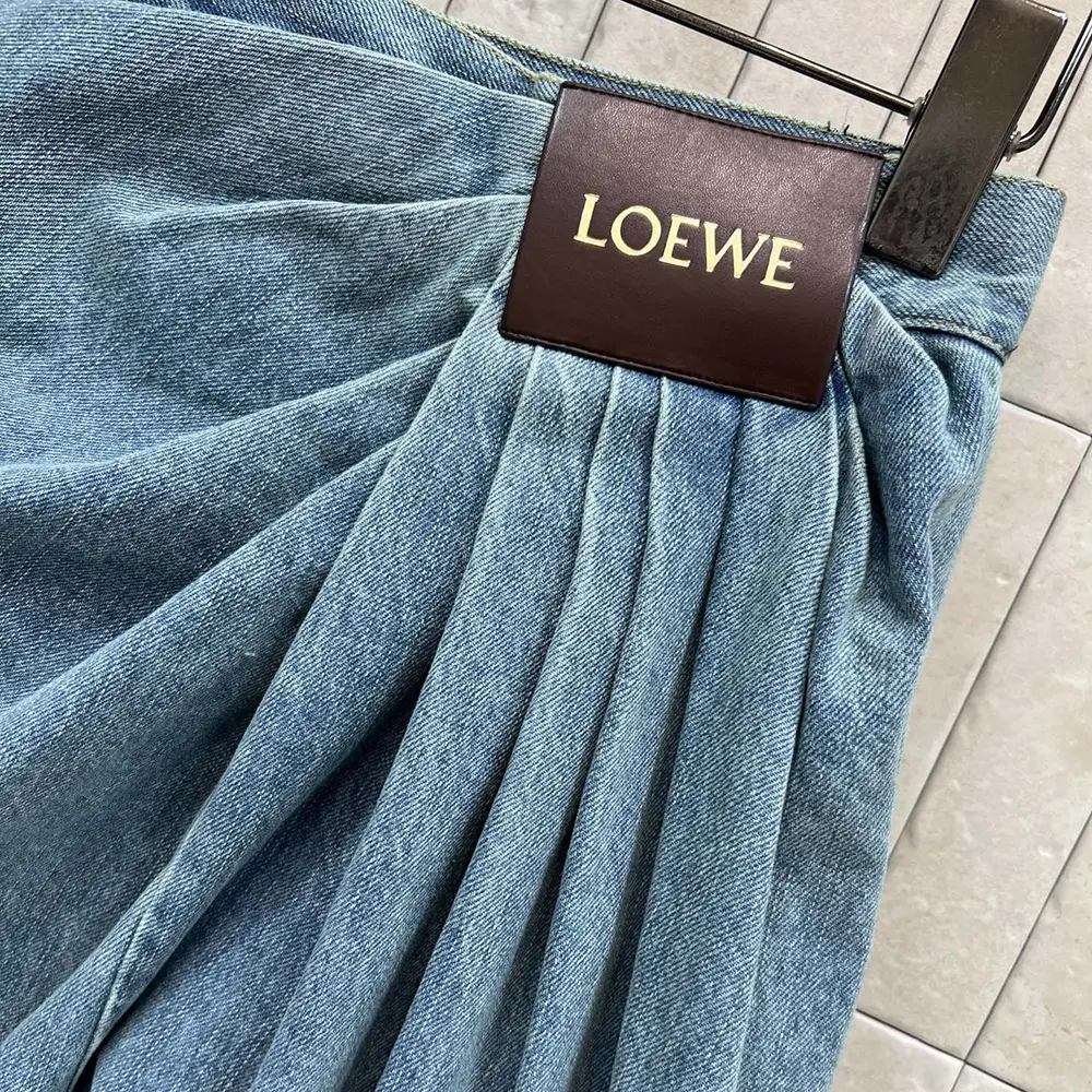 Loewe Women Draped Jeans In Denim-Indigo Blue - image 5