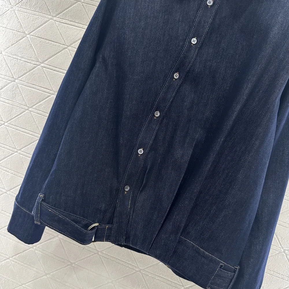 Loewe Women Draped Shirt in Denim-S359Y1DX19 - image 7