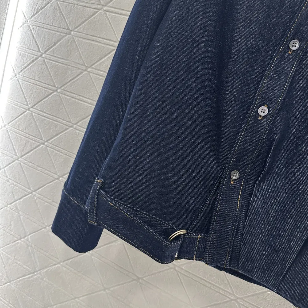 Loewe Women Draped Shirt in Denim-S359Y1DX19 - image 6
