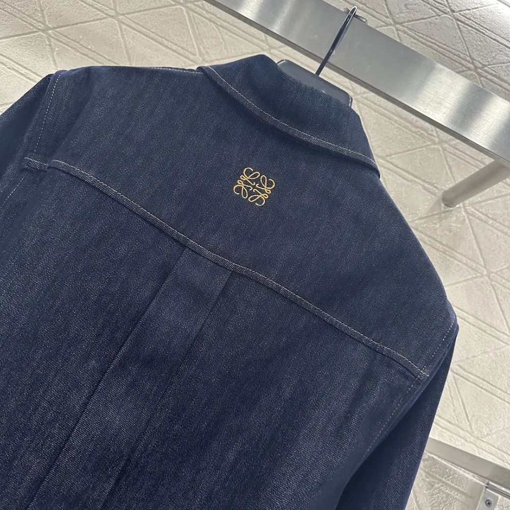 Loewe Women Draped Shirt in Denim-S359Y1DX19 - image 5