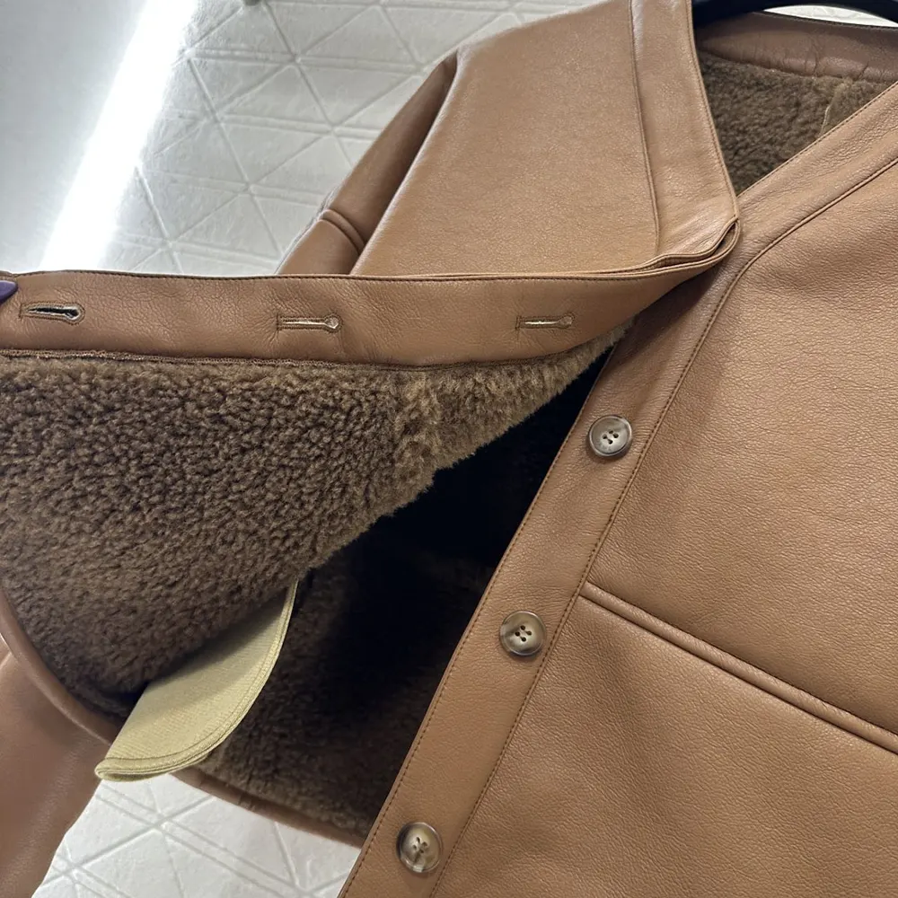 Loewe Women Pebble Cardigan in Shearling-Brown - image 7