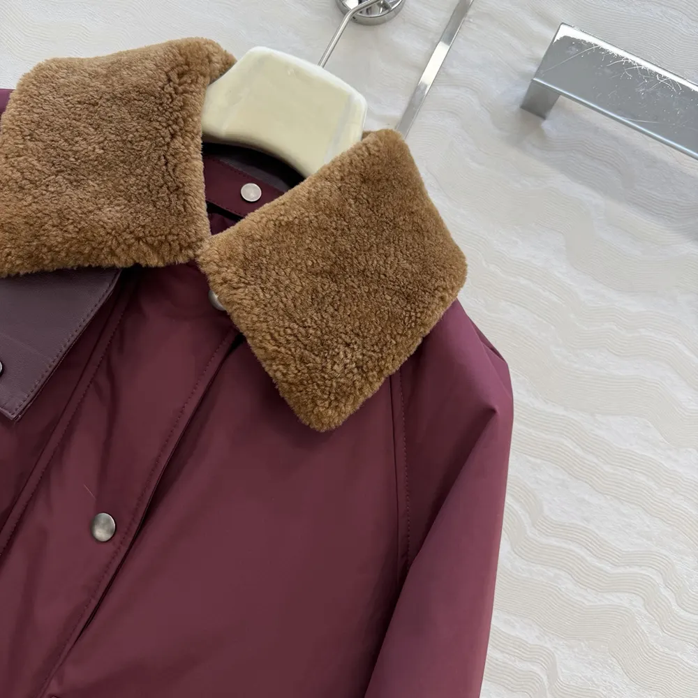 Loewe Men Puffer in Shearling and Cotton Blend-Burgundy - image 7