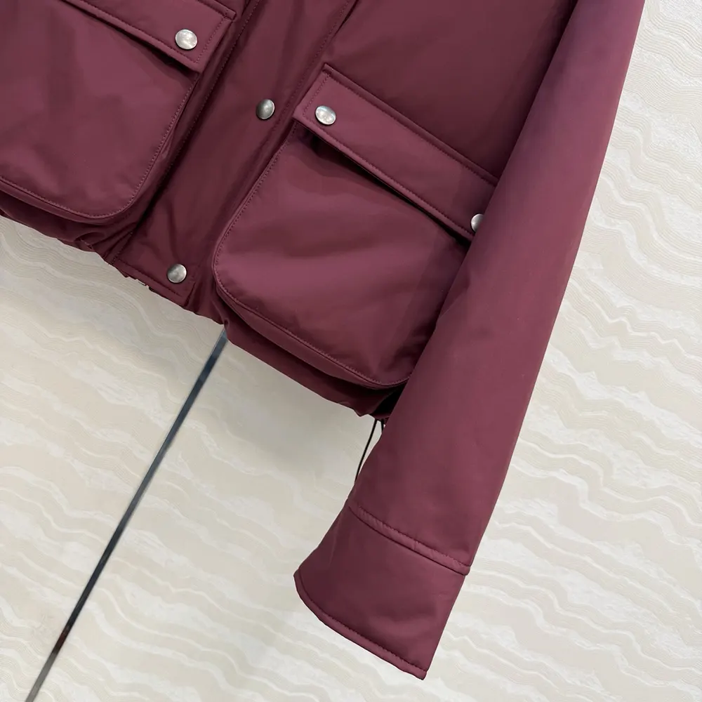 Loewe Men Puffer in Shearling and Cotton Blend-Burgundy - image 9