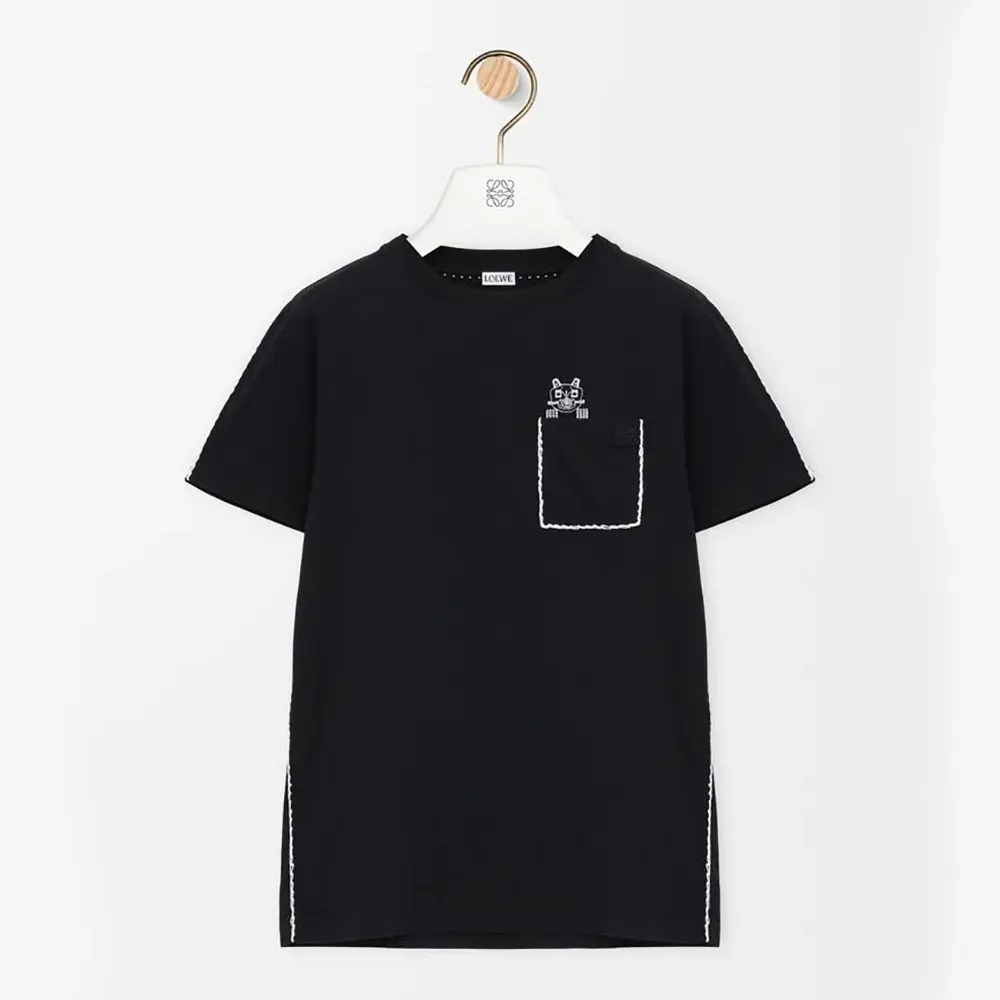 Loewe Men Regular Fit T-Shirt in Cotton-Black