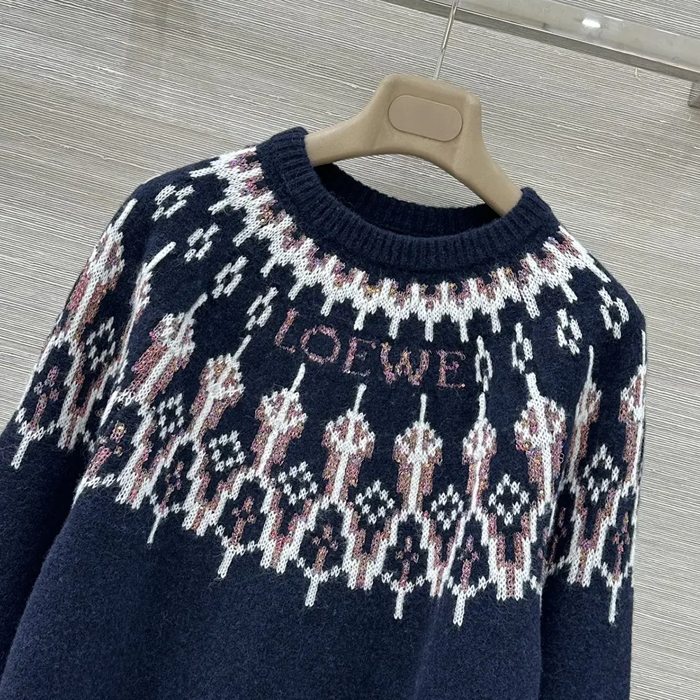 Loewe Men Sweater in Wool Blend-Navy - image 5