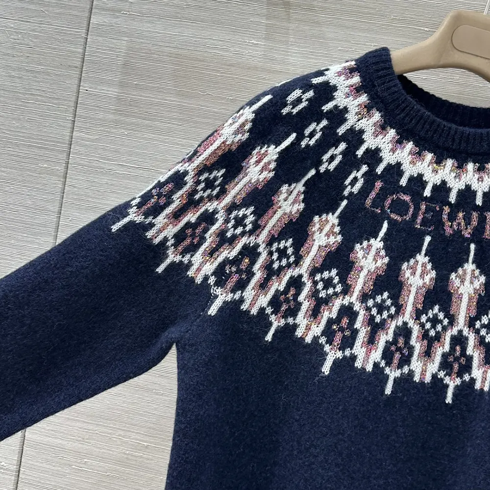 Loewe Men Sweater in Wool Blend-Navy - image 7