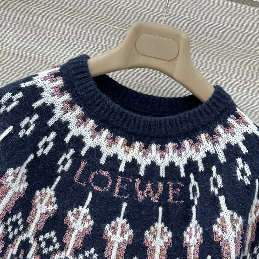Loewe Men Sweater in Wool Blend-Navy - image 6