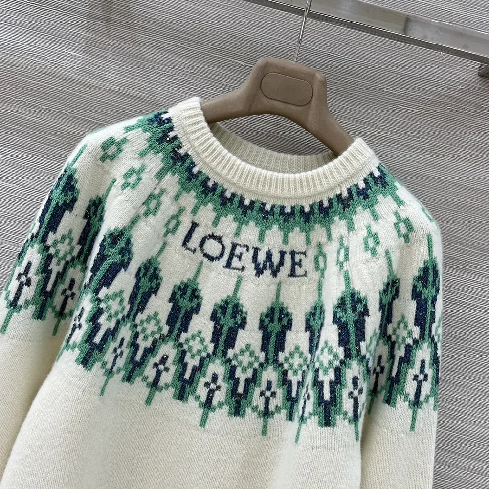 Loewe Men Sweater in Wool Blend-White - image 4