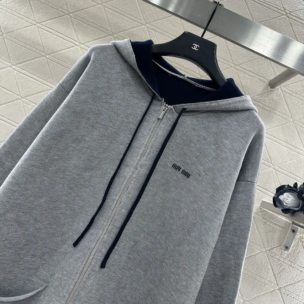 Miu Miu Women Cashmere Cardigan Hoodie - image 4