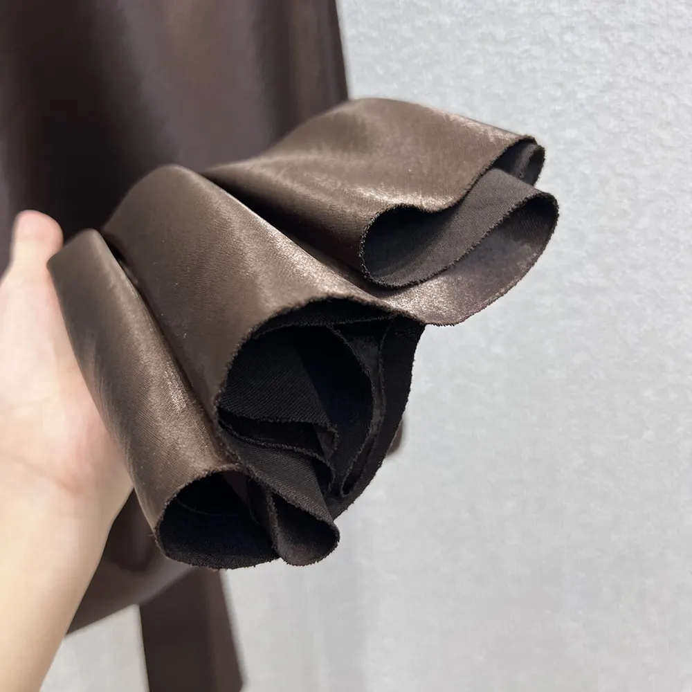 Miu Miu Women Long Satin Dress-Brown - image 9
