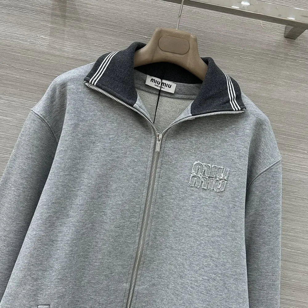 Miu Miu Women Zippered Cotton Fleece Jacket - image 4