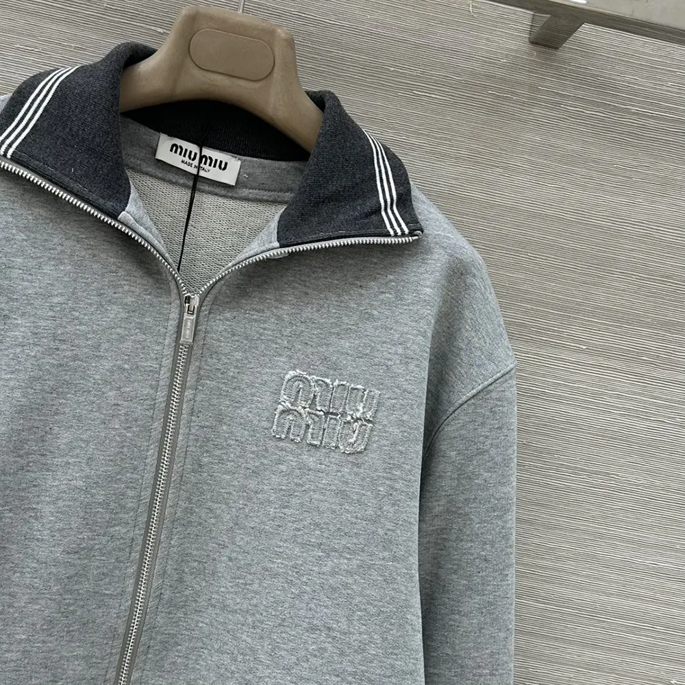 Miu Miu Women Zippered Cotton Fleece Jacket - image 5