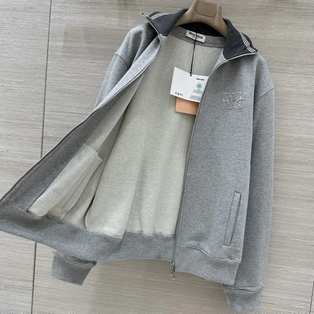 Miu Miu Women Zippered Cotton Fleece Jacket - image 6