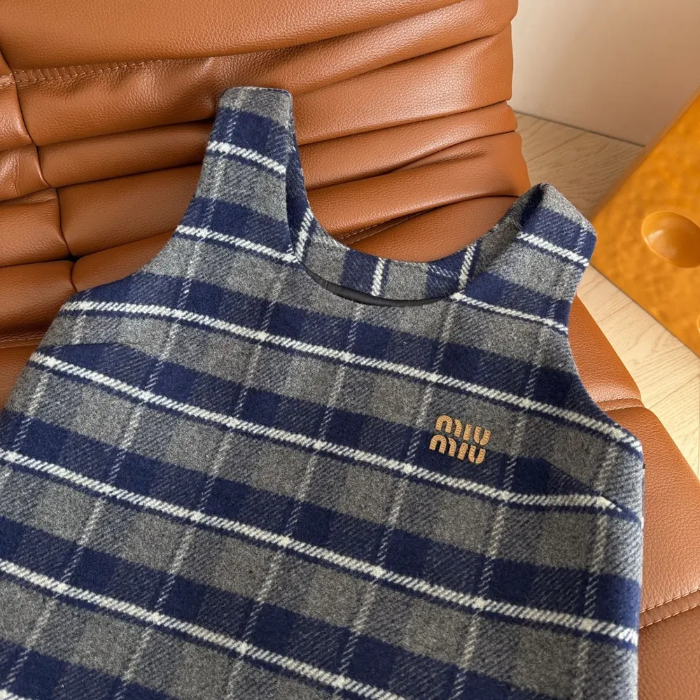 Miu Miu Women Checked Mini-Dress - image 6