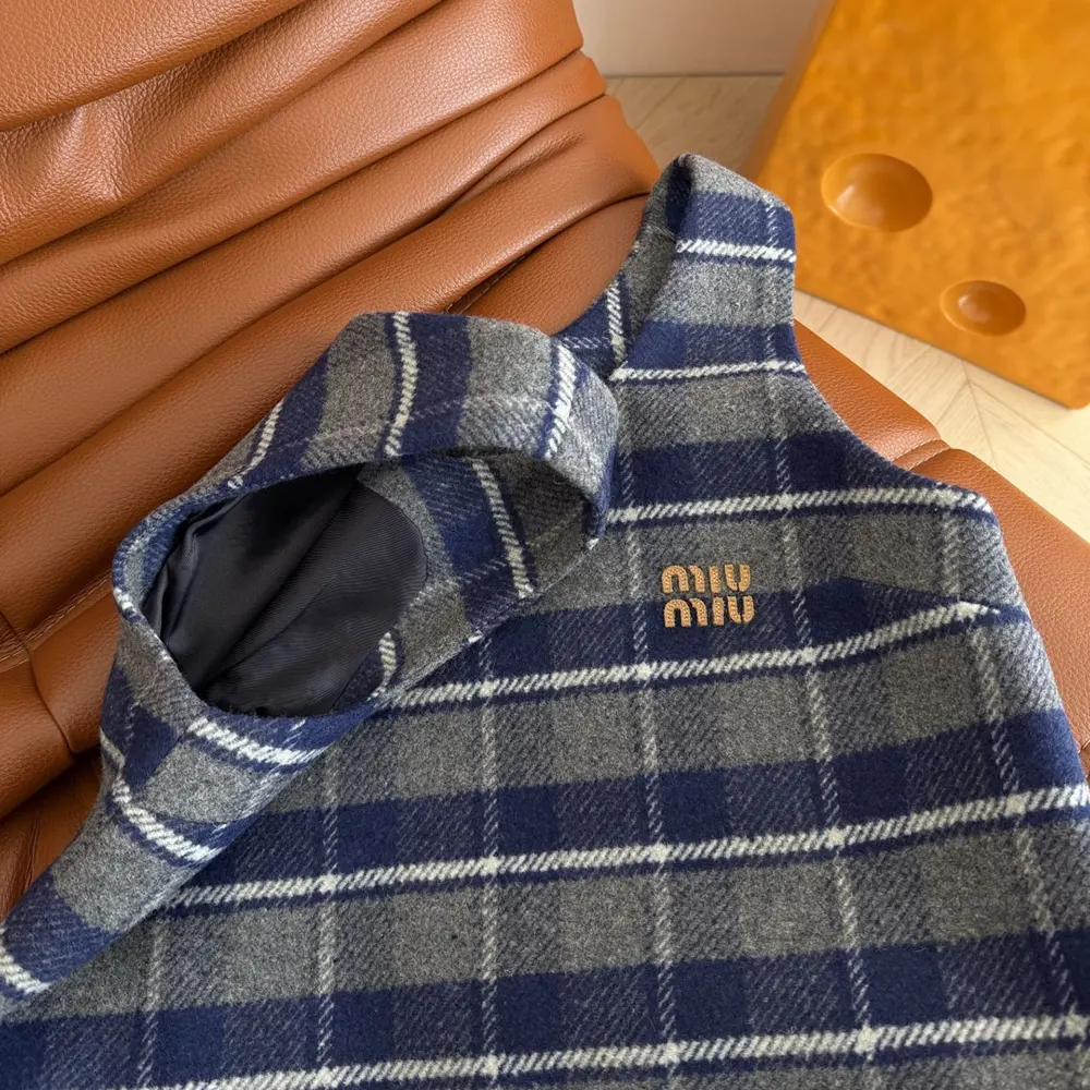 Miu Miu Women Checked Mini-Dress - image 8