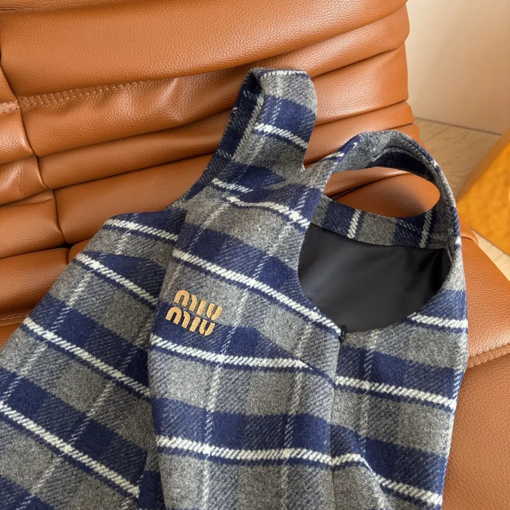 Miu Miu Women Checked Mini-Dress - image 7
