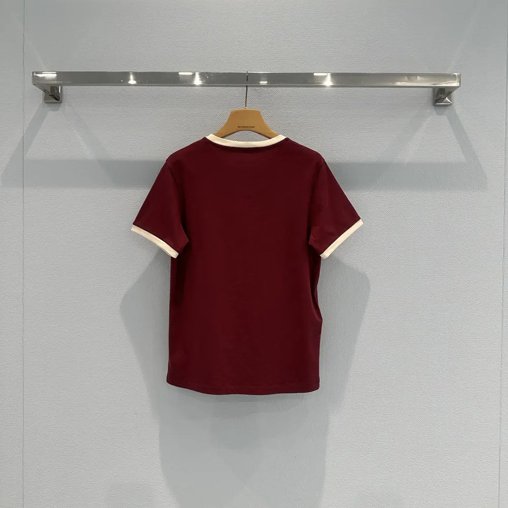 Side angle showing relaxed fit of Miu Miu Women Wool and Cashmere Cardigan-Red