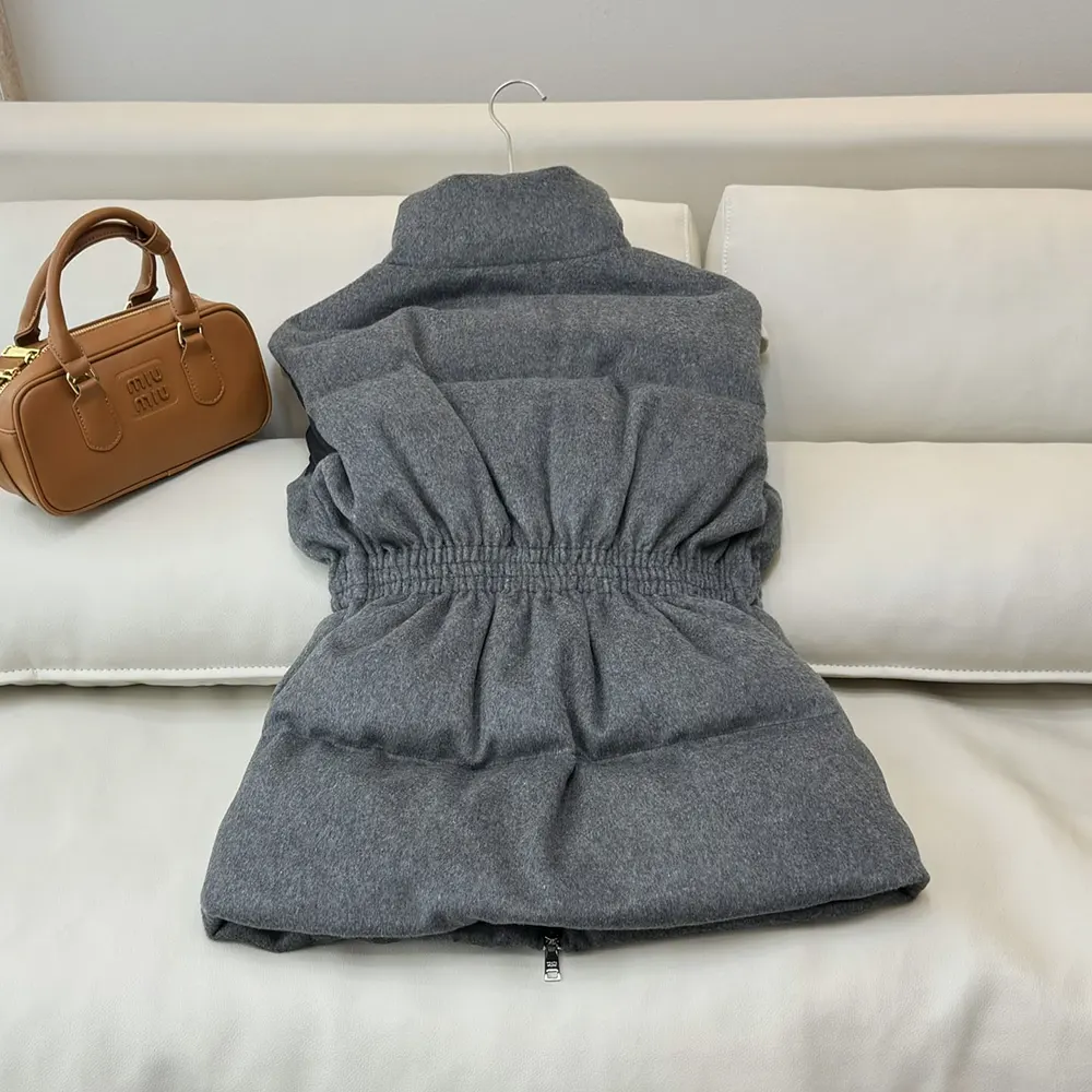 Prada Women Loden Down Vest-Grey - image 4