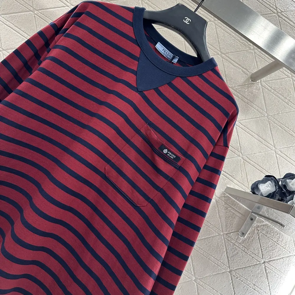 Prada Women Long-Sleeved Striped Jersey T-Shirt - image 4