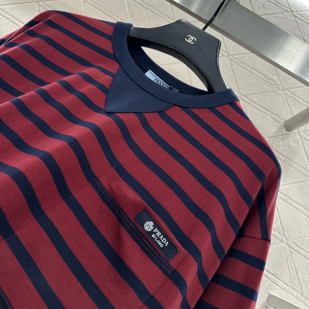 Prada Women Long-Sleeved Striped Jersey T-Shirt - image 7