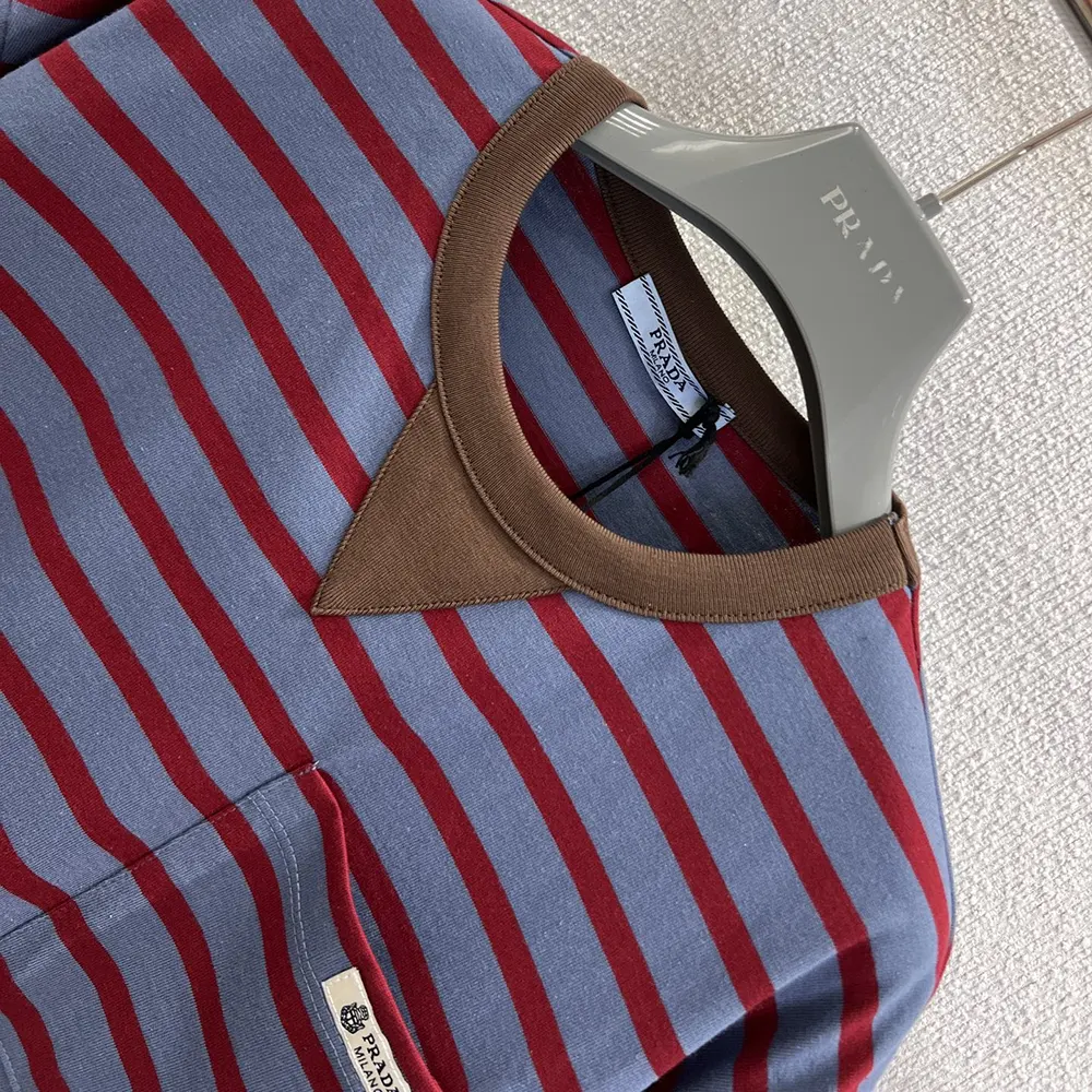 Prada Women Oversized Striped Jersey T-Shirt - image 4