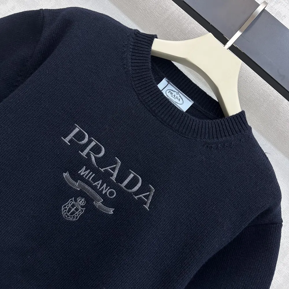 Prada Women Wool And Cashmere Crew-Neck Sweater-Black - image 6