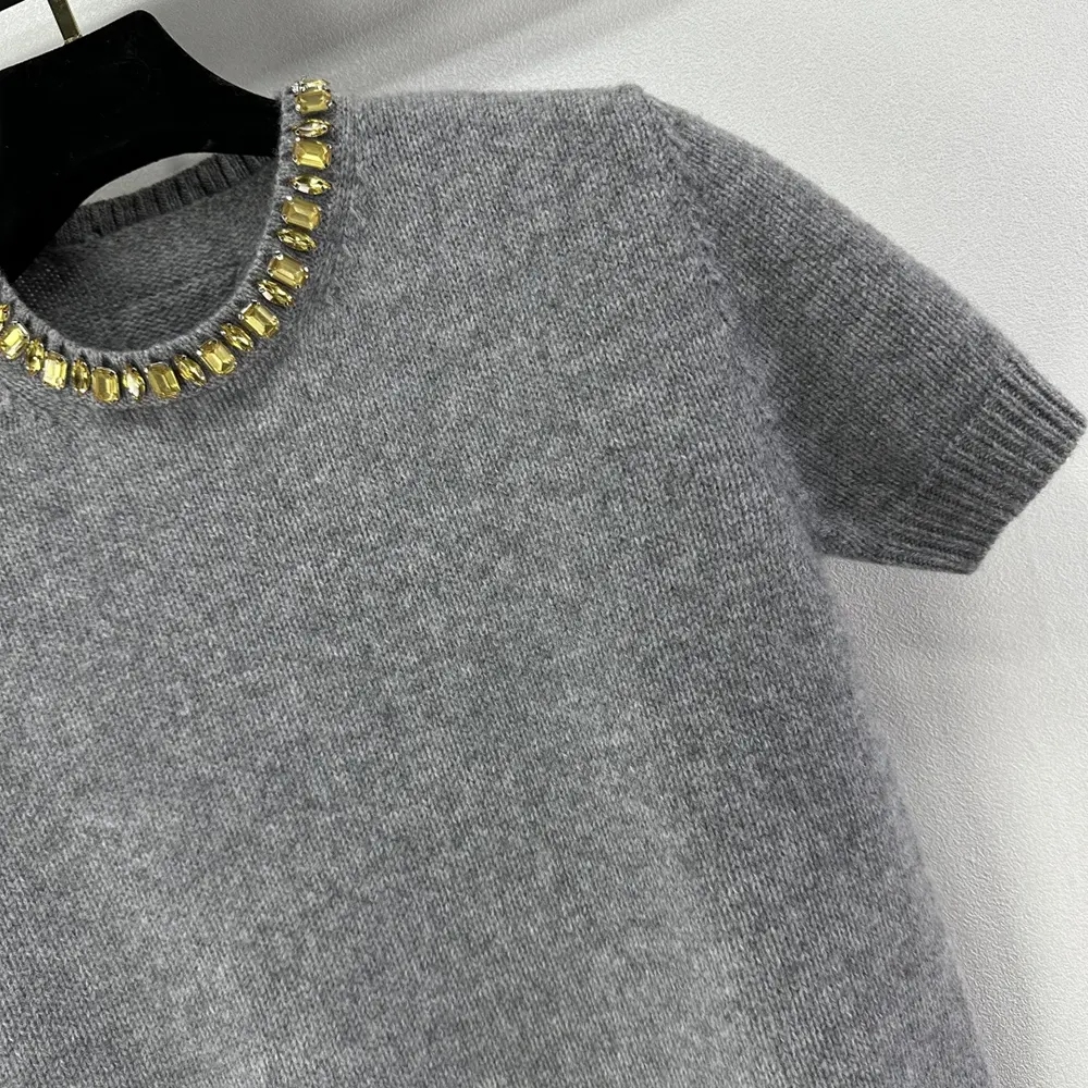 Prada Women Wool And Cashmere Crew-Neck Sweater-Grey - image 6