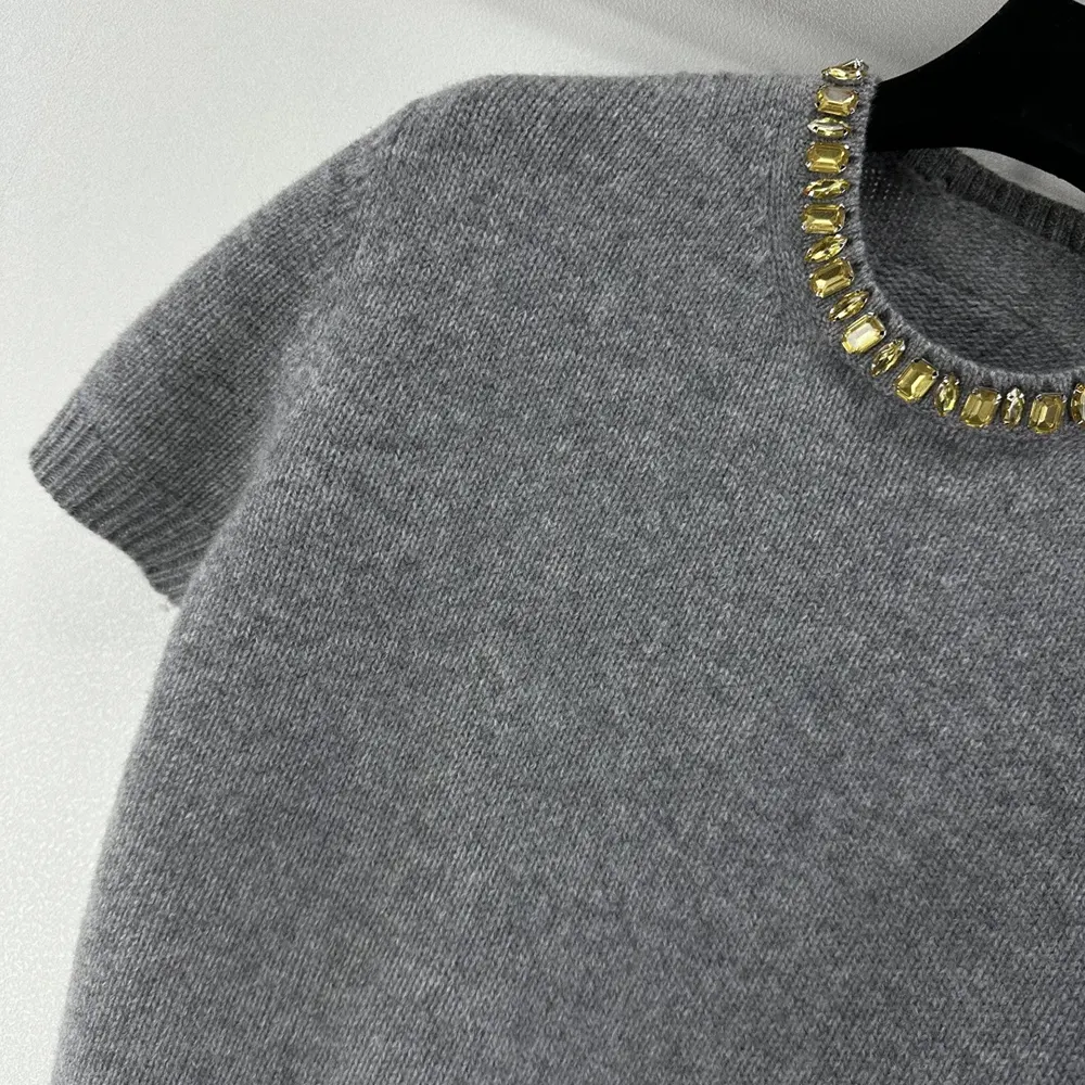 Prada Women Wool And Cashmere Crew-Neck Sweater-Grey - image 7