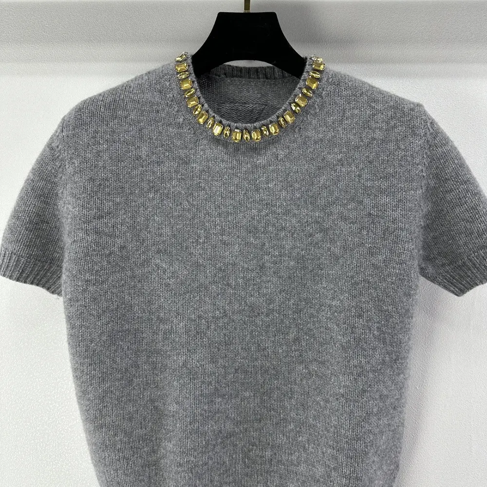 Prada Women Wool And Cashmere Crew-Neck Sweater-Grey - image 4