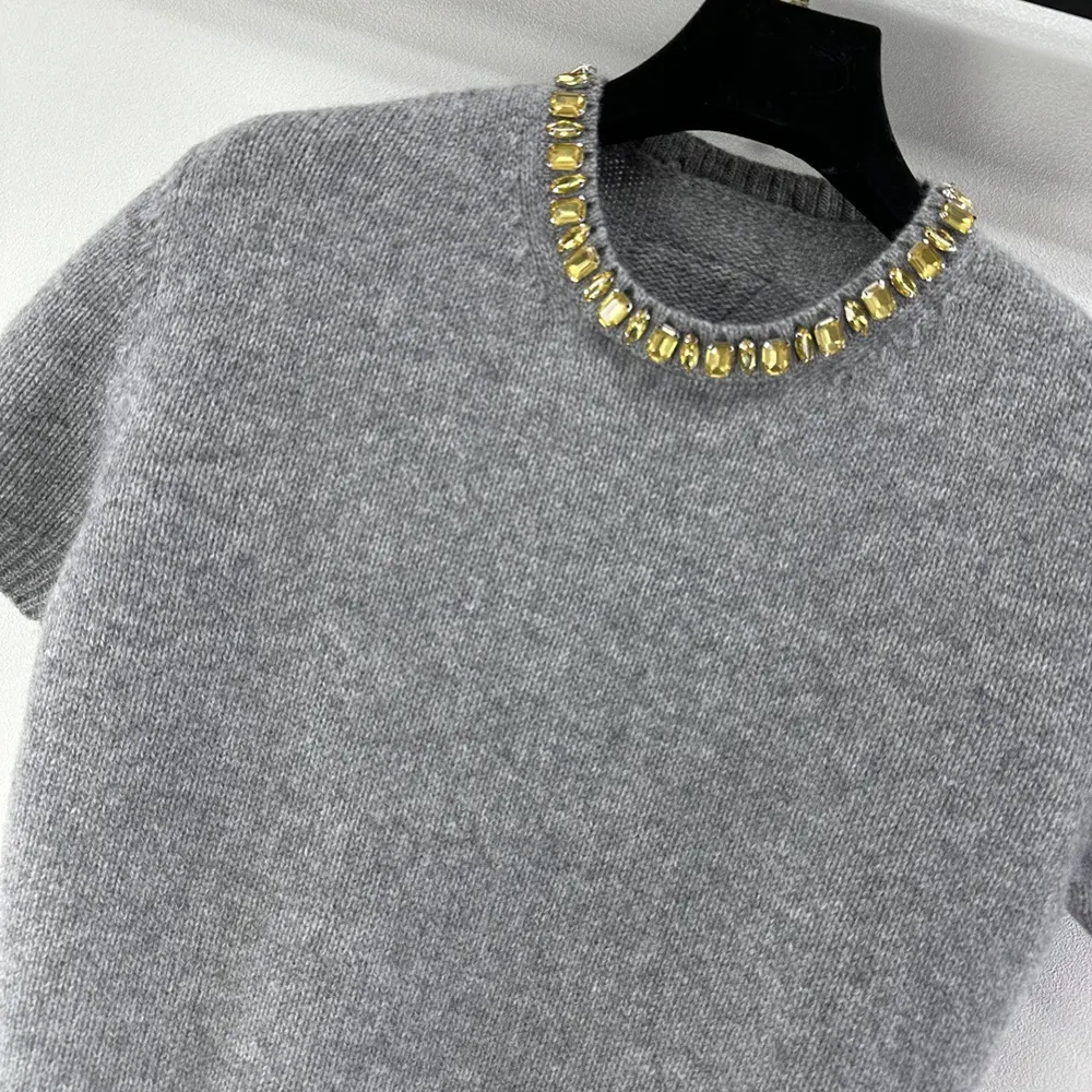 Prada Women Wool And Cashmere Crew-Neck Sweater-Grey - image 5