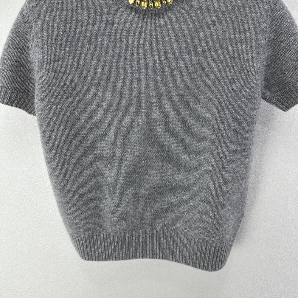 Prada Women Wool And Cashmere Crew-Neck Sweater-Grey - image 9