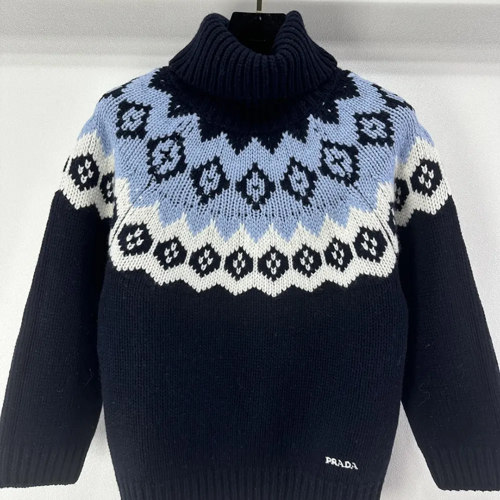 Side angle showing silhouette of Prada Women Wool And Cashmere Sweater