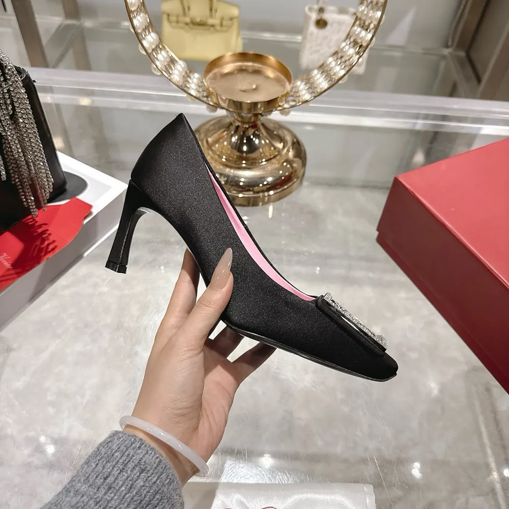 Roger Vivier Women Trompette Pumps in Satin-Black - image 8