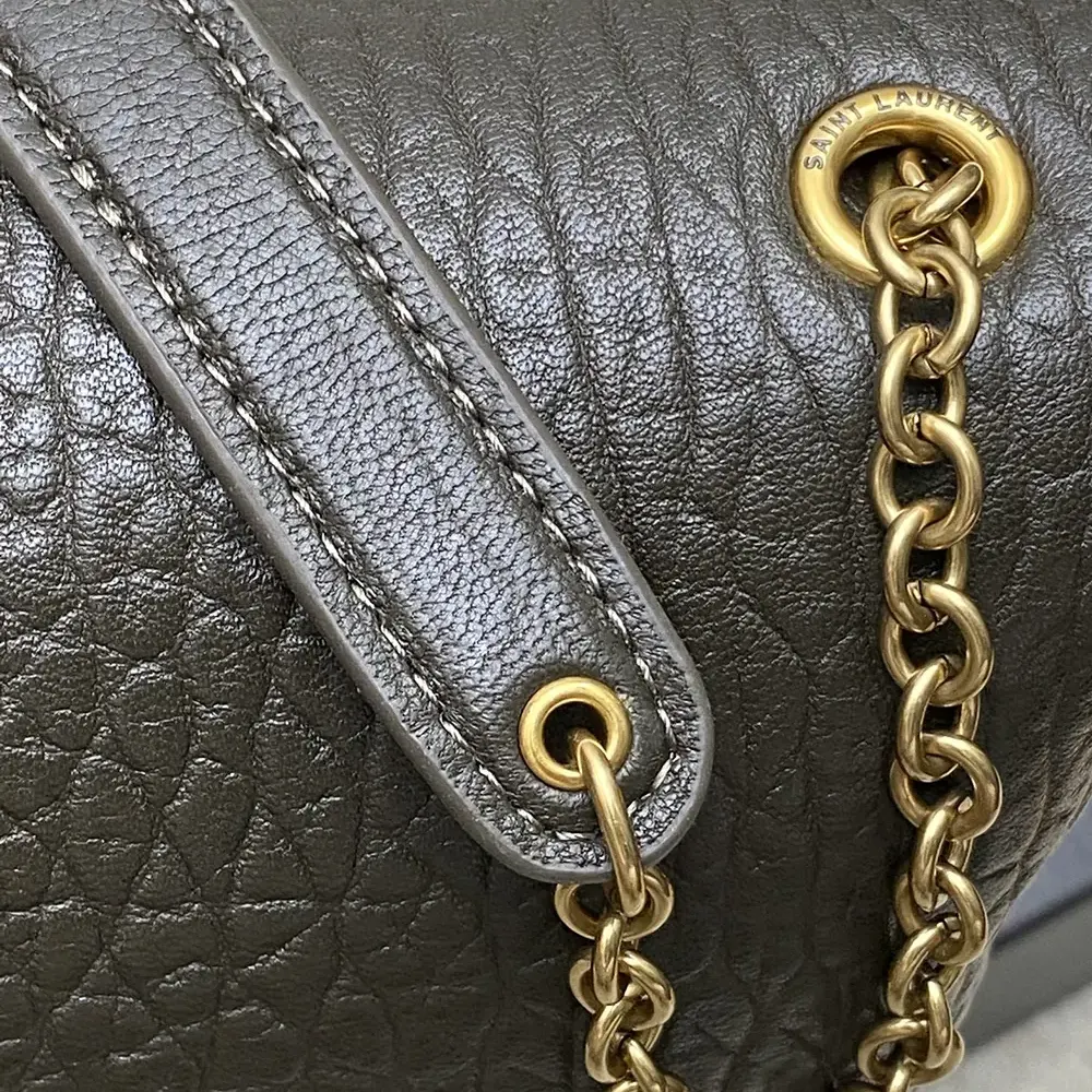 Saint Laurent YSL Women Cassandre XXL Envelope Pouch On Chain In Lambskin Dark Green 35cm - image 9
