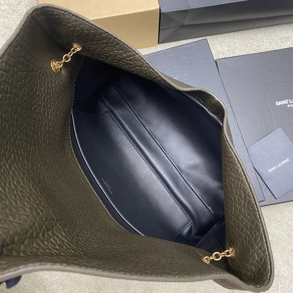 Saint Laurent YSL Women Cassandre XXL Envelope Pouch On Chain In Lambskin Dark Green 35cm - image 7