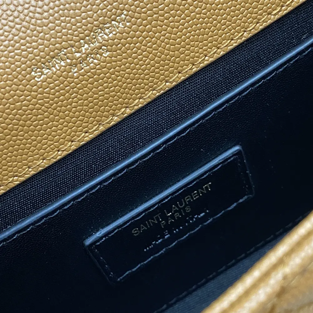 Saint Laurent YSL Women Envelope Small in Matelasse Lambskin-Brown - image 10