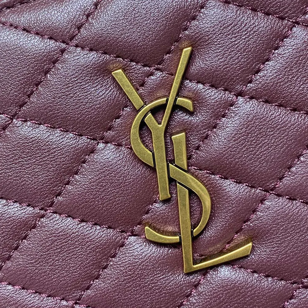Saint Laurent YSL Women Gaby Large Vanity Bag In Lambskin-Maroon - image 8