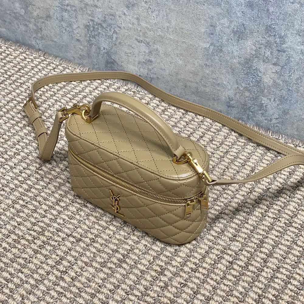 Saint Laurent YSL Women Gaby Vanity Bag In Lambskin-Beige - image 6