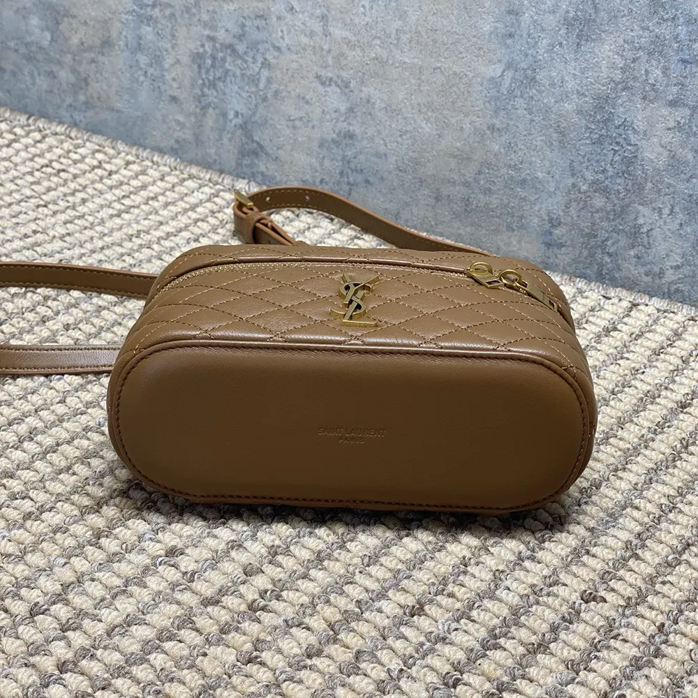 Saint Laurent YSL Women Gaby Vanity Bag In Lambskin-Brown - image 4