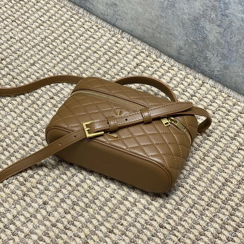 Saint Laurent YSL Women Gaby Vanity Bag In Lambskin-Brown - image 5