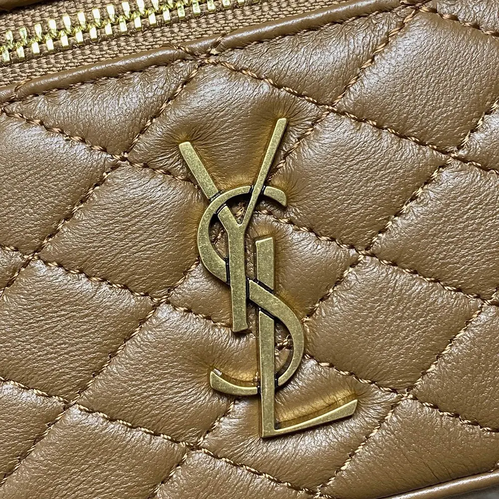 Saint Laurent YSL Women Gaby Vanity Bag In Lambskin-Brown - image 8