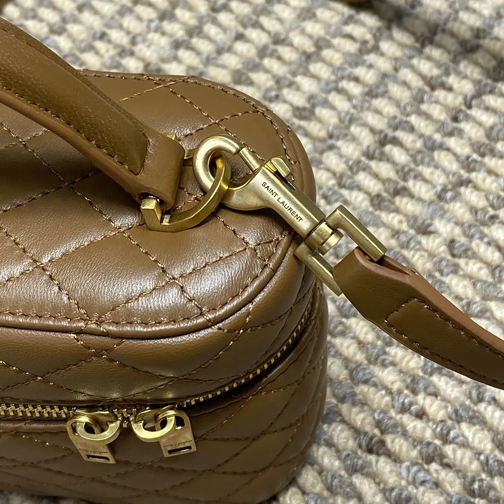 Saint Laurent YSL Women Gaby Vanity Bag In Lambskin-Brown - image 7