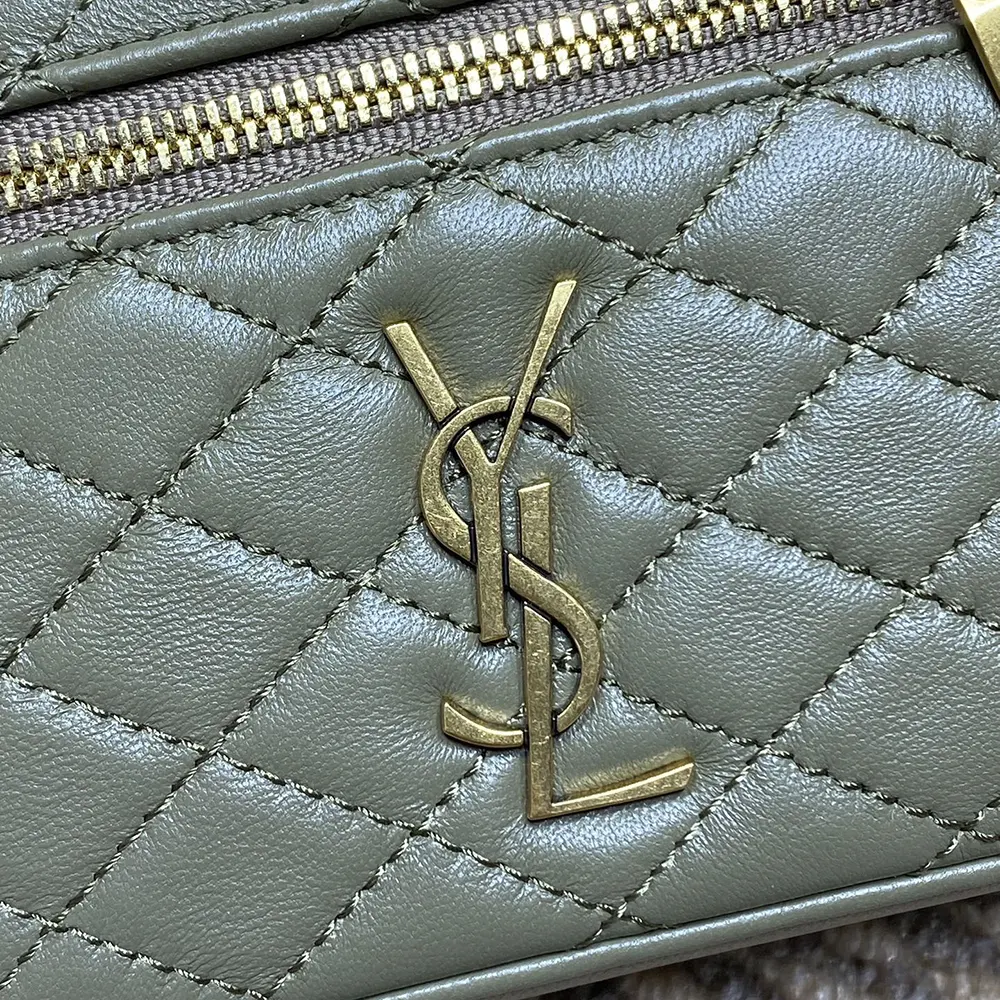 Saint Laurent YSL Women Gaby Vanity Bag In Lambskin-Green - image 7